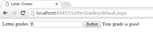 ASP.NET Letter Grades checker